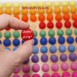 Legebrett Zahlen bis 100, Zahlen mit Farben lernen, Filzbällen 2cm