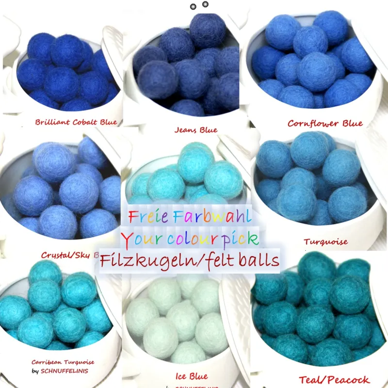 Filzkugeln mix, 3 verschiedene Grössen in einem Set, Dein Farbmix Filzkugeln mix, 3 verschiedene Grössen in einem Set, Dein Farbmix