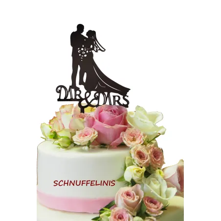 Cake topper Couple bridal bouquet
