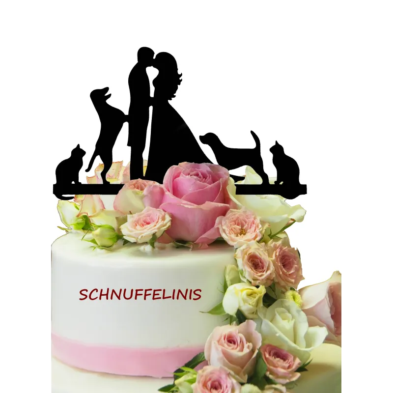 Cake topper with dogs & cats, Cake topper, wedding topper,