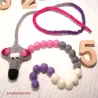 Gunter abacus bookmark, Abarcus with felt chain