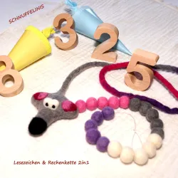 Gunter abacus bookmark, Abarcus with felt chain