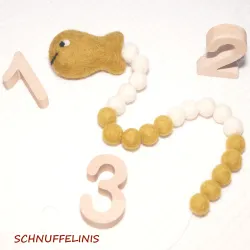 Arithmetic chain fish and felt balls, makes it easier to visualize the number range up to 20; finally learn to count faster