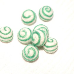 Filzkugeln 5er Sets mit Spiralmuster