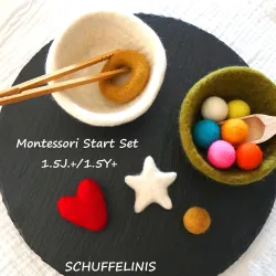 Baby Montessori Set, Filz für Feinmotorik, Kleinkind Holz & Filz Spiel