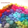 Filzkugeln 4 Größen Mix für Baby Mobile im bunten Regenbogen Farbmix