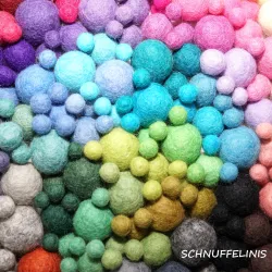 Filzkugeln, verschiedene Größen Set, Regenbogen Filzwolle Farbmix