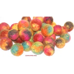 Felt balls mottled colorful...