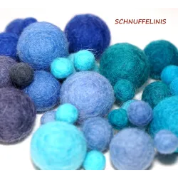 felt balls ocean mix, different sizes felt balls, Baby mobile idea