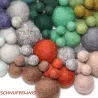 Filzkugeln, verschiedene Größen Set, bunte Filzwolle, Mobile Farbmix