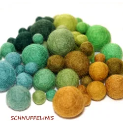 felt balls 4sizes mix 50pcs.