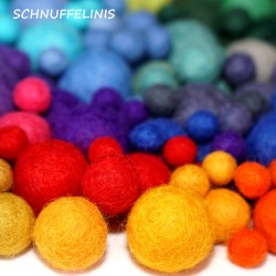 Filzkugeln 3 Größen Trommelschlag bunte Filzwolle, Mobile Mix
