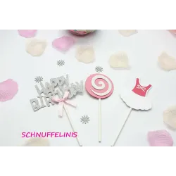 Caketopper Happy Birthday Mädchen