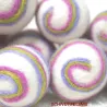 Felt balls pastel felted spiral pattern, cat toy felt balls