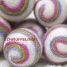 Filzkugeln 4 Größen gestreift pastell