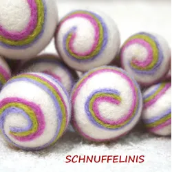 soft colour swirly felt balls, felt balls, cats toy felt balls