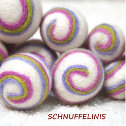 Filzkugeln gestreift pastell ABVERKAUF