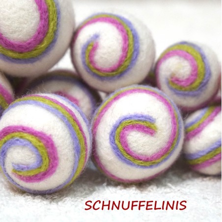 Filzkugeln gestreift pastell ABVERKAUF