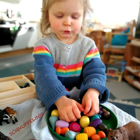 Pierres bois Montessori, cadeau d'anniversaire pour enfant, jouet bois