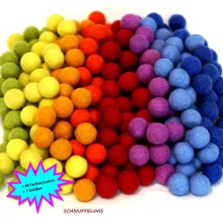 felt balls rainbow mix