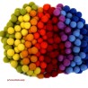 Filzkugeln Regenbogen 80stk. XL Mix
