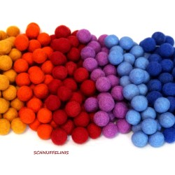 Filzkugeln Regenbogen 80stk. XL Mix