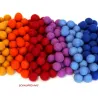 Felt balls rainbow 80pcs. XL Mix