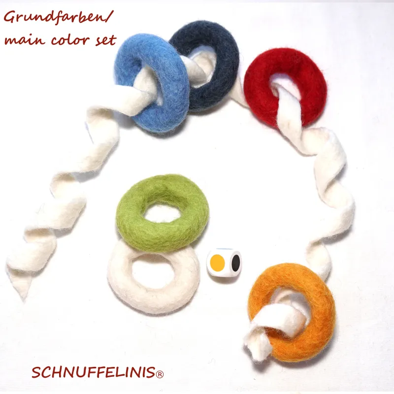 Montessori starter set, Felt rings baby Montessori rings set