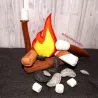 Montessori Lagerfeiur Set, Rollenspiel Marshmellows grillen, Filzfeuer