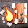 Montessori Lagerfeiur Set, Rollenspiel Marshmellows grillen, Filzfeuer