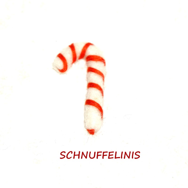 Zuckerstangen gefilzt, Geschenkanhänger Zuckerstange Weihnachten