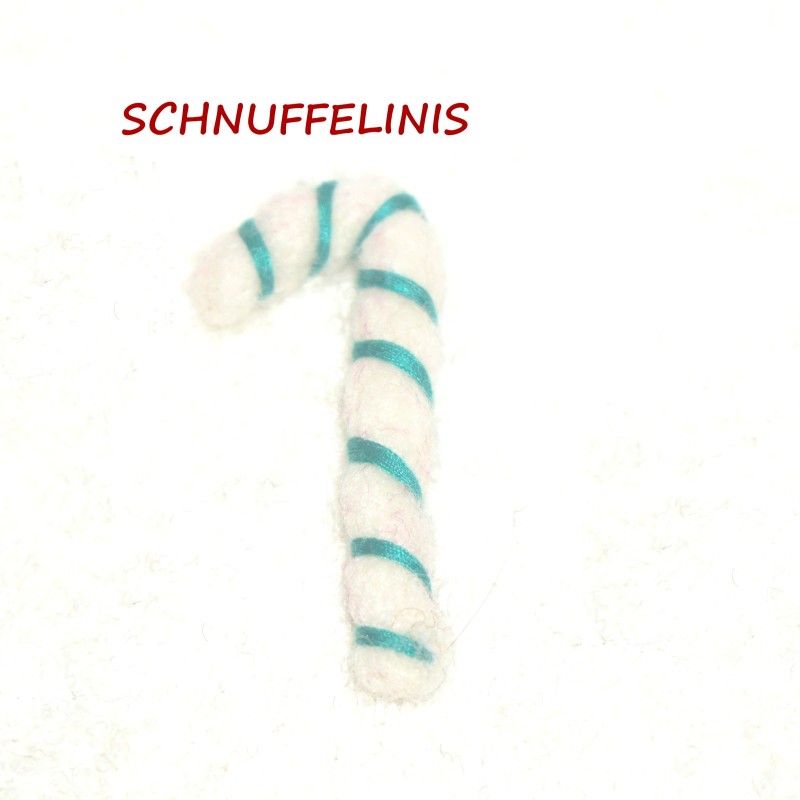 Zuckerstangen gefilzt, Geschenkanhänger Zuckerstange Weihnachten