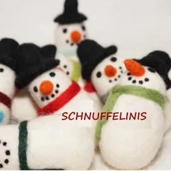 Snowman felted felt wool ornaments, Snowman mantel garland decor