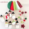 Snowman felted felt wool ornaments, Snowman mantel garland decor