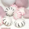 pink felt peppermint patties, Felt balls, Christmas ornaments, pink peppermint