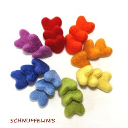 bunte Regenbogen Herzen, Filzherzen in bunt, Filzkugeln Herzen Mobile