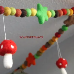 Fliegenpilz aus Filzwolle, Zubehör für Filzkugeln Mobile, Herbstdeko