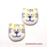 Testa di gatto di feltro, mobile per bambini, Etichette regalo feltro gatti