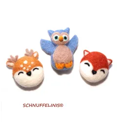 Waldtiere Moible Filzwolle, Broschen Idee, Filzwolle Geschenkanhänger