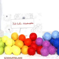 Felt balls, Mobile Rainbow set, Montessori, sensory toy