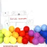 Feltro, palline di feltro colori dell'arcobaleno, idea Montessori