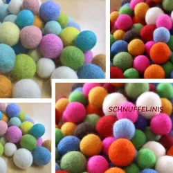 whole sale felt balls,  350gr./12,34oz. different sizes mix