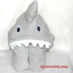 Shark Poncho grey + Embroidery