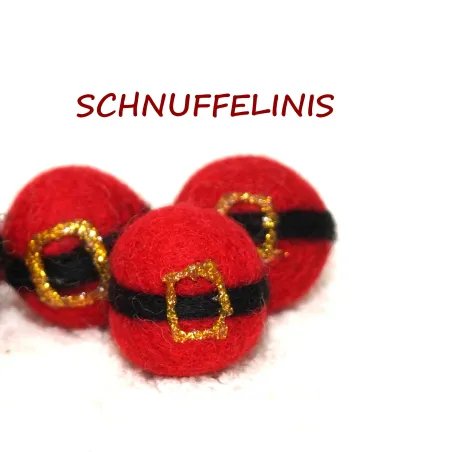 Weihnachtsmann Kugeln aus Filz, Filzkugeln Weihnachtsbaum, Adventskalender Füllung