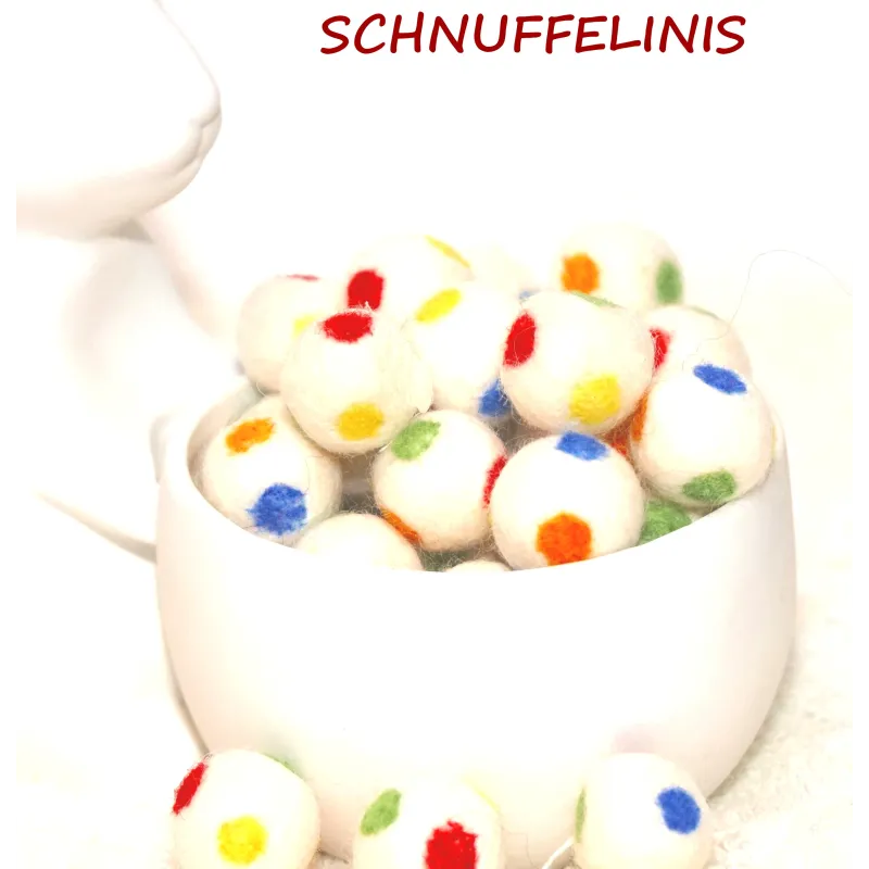 copy of Filzkugeln 8x Regenbogen Bonbons