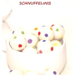 felt balls Rainbow dots 1"