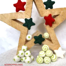 Christmas ornaments white light green