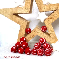 Felt balls Christmas, cinnamon garland, mantle christmas garland