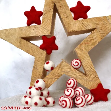 weihnachtliche Filzkugeln, Weihnachtsbaum Kugeln Filz, Weihnachtskugel
