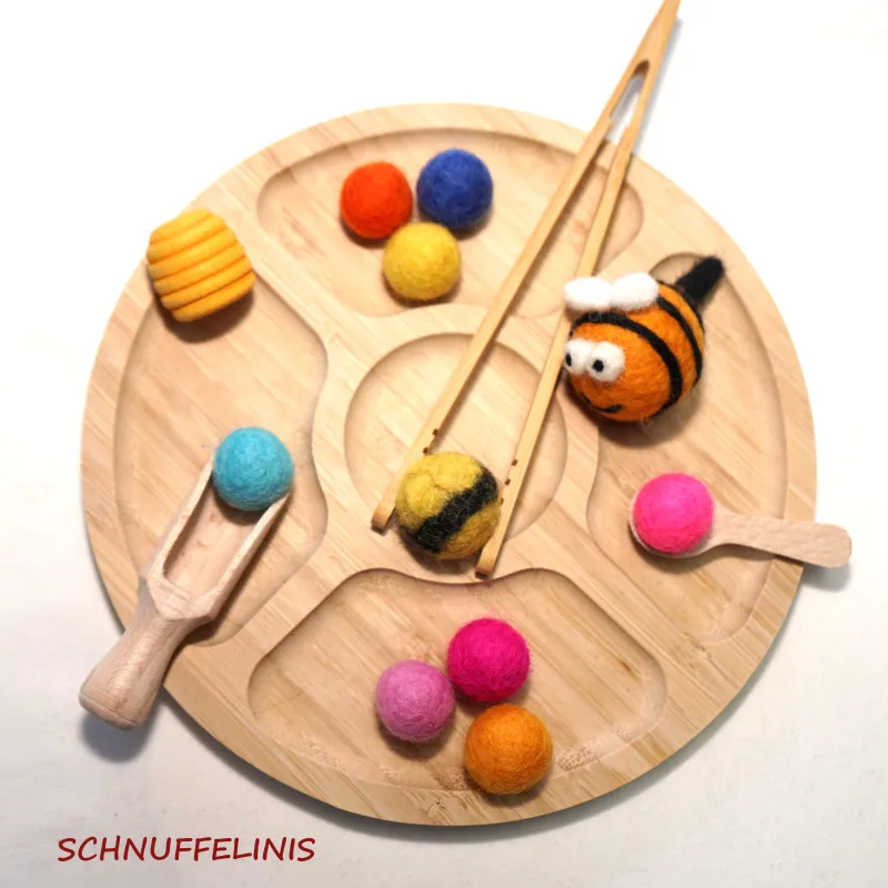 Montessori Kinder Teller, Sortier Idee Filz, Holzspielzeug Baby & Kind